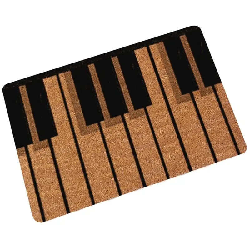 A33Z-Piano Keys Music Notes Front Door Mat Large-Outdoor/Indoor Entrance Door Mat Home Durable Easy To Use 45 X 75Cm