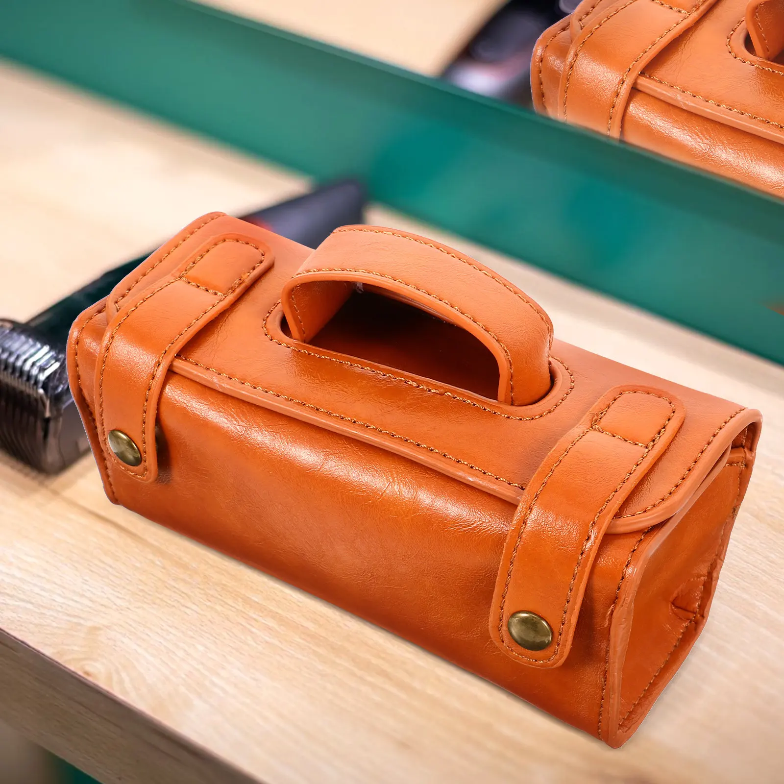 

Защитный чехол для бритвы: Просторный, стильный дизайн, водоотталкивающий, из полиуретана, удобный для путешествий, для хранения бритв и мужских принадлежностей для ухода.