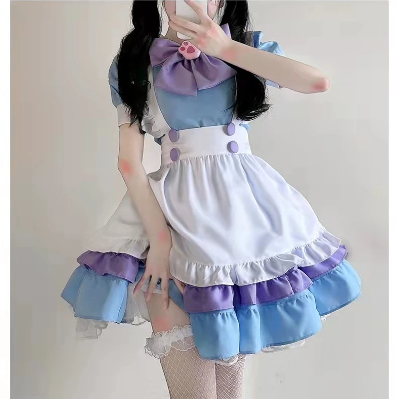 Disfraz de colegiala de talla grande, uniforme de sirvienta Lolita, vestido de lencería Sexy, espectáculo de animación, trajes Miad, ropa Kawaii para estudiantes