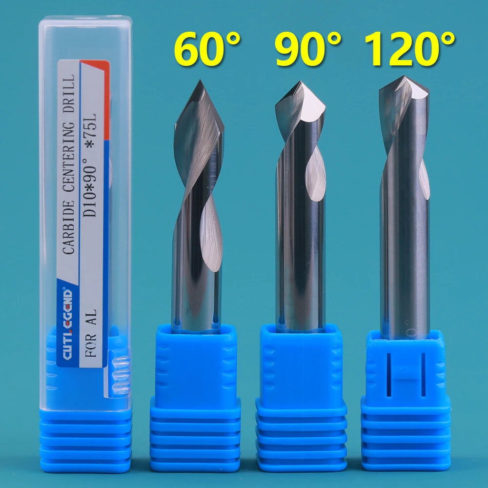 

CUTLEGEND CNC Spot Drill Carbide Stub Center Bit 60 90 120 Degree 2-20mm Chamfer Location Prepare Guide Pilot Hole For Aluminum