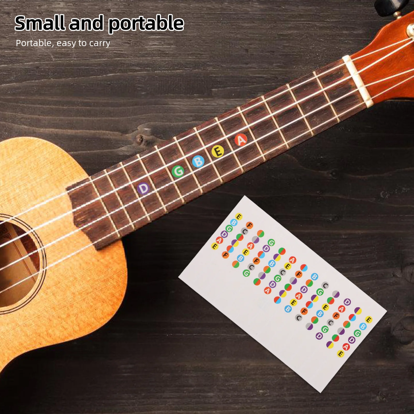 

5Pcs Guitar Fretboard Stickers Easy Apply Remove Guitar Ukulele Clear Note Labels Colorful Beginner Training Tool