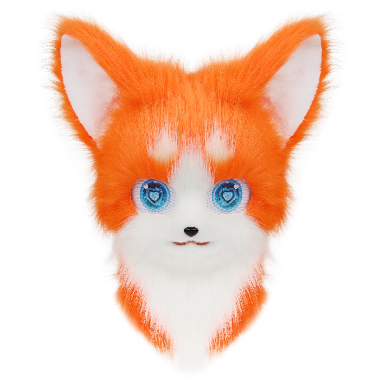 Masque fursuit chat bleu - tête de cosplay chaton kawaii pour filles, costume d'animal à fourrure mignon, masque de personnage prêt pour la convention d'anime, Halloween - France