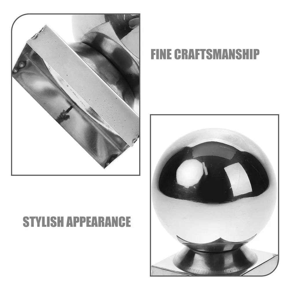 2Pcs Stainless Steel Handrail Balls Stylish Spherical Post Cap for Staircase Railings Deck Fence Guardrail Replacement Handrail