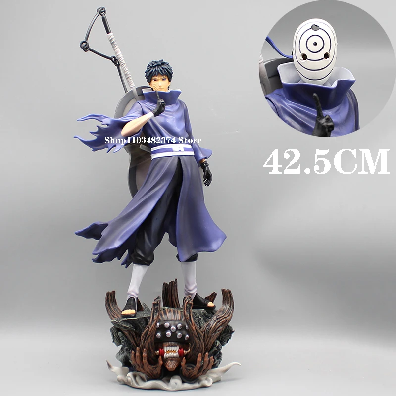 

Anime Shippuden Naruto Masks Statue Uchiha Obito Figure Double Headed Doll NARUTO Obito Actian Figure GK 42.5cm PVC Model Toys