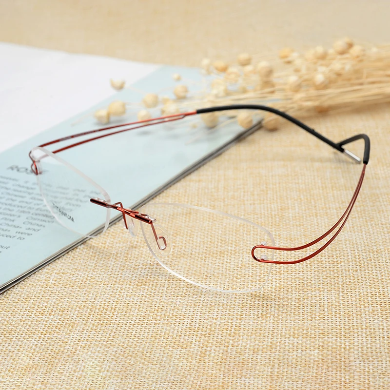 

Titanium Alloy Rimless Fashion Eyeglasses Optical Glasses Frame Men Women Eyewear Lightweight High Quality Spectacles