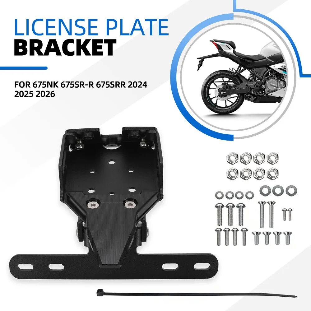 

License Plate Holder Bracket Rear Tail Tidy Fender Eliminator Kit For CFMOTO 675NK 675SR-R 675SRR 675 SR R 2024 2025 2026