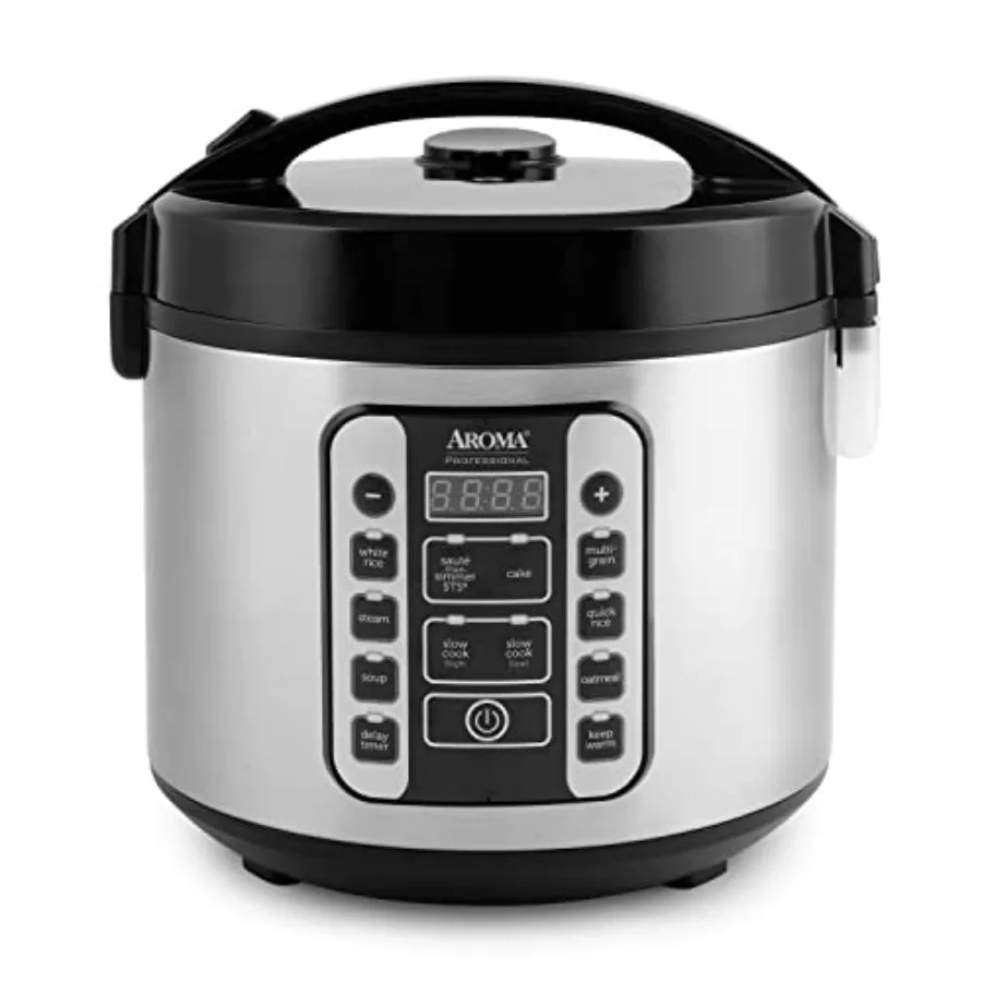 

Housewares Professional 20-Cup Cooked 5Qt Digital Rice Cooker Steamer with 10 Smart Cooking Modes Including Saute-then-Simmer i