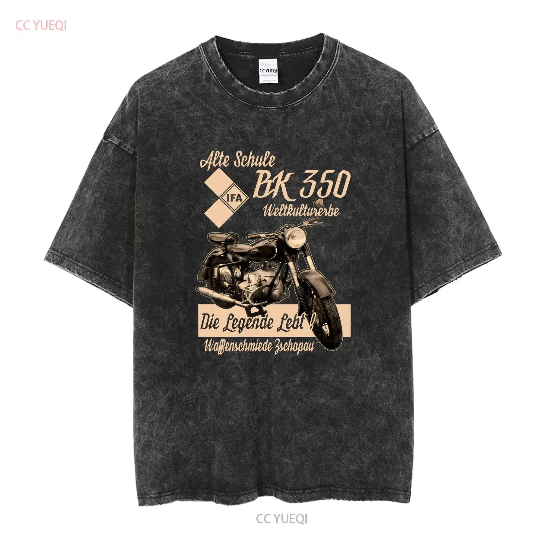 IFA BK 350 Zschopau T Shirt OLIV cult S50 GDR EASTKULT VEB motorcycle Simson vintage Washed Stylish Breathable Unisex homme