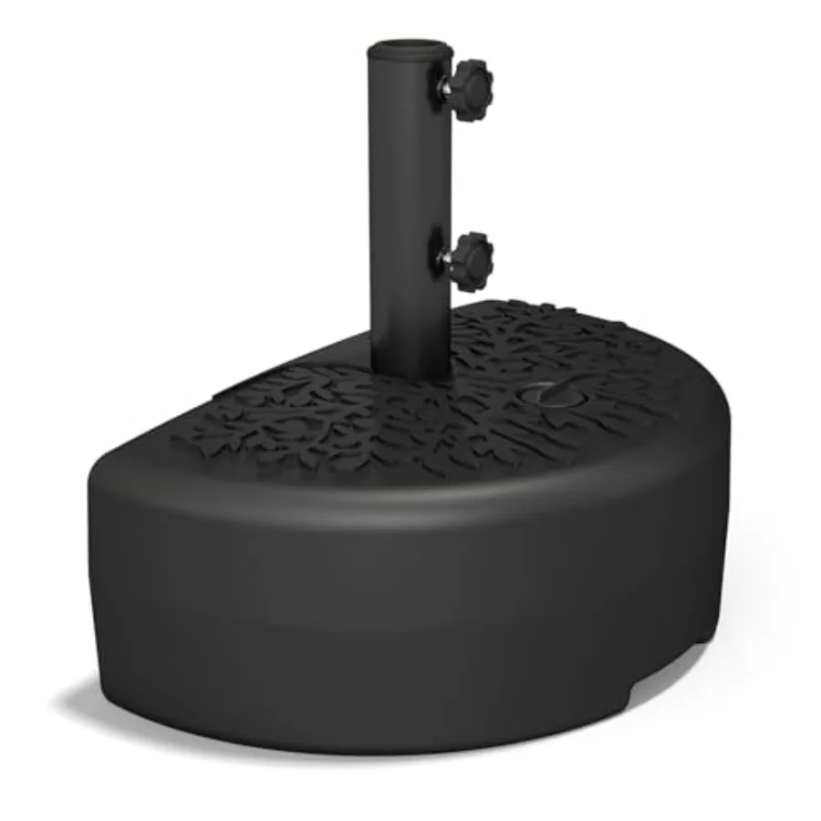 

C-Hopetree 126 lb Half Round Heavy Duty Water Fillable Base Stand for Patio Outdoor Wall Umbrella Black