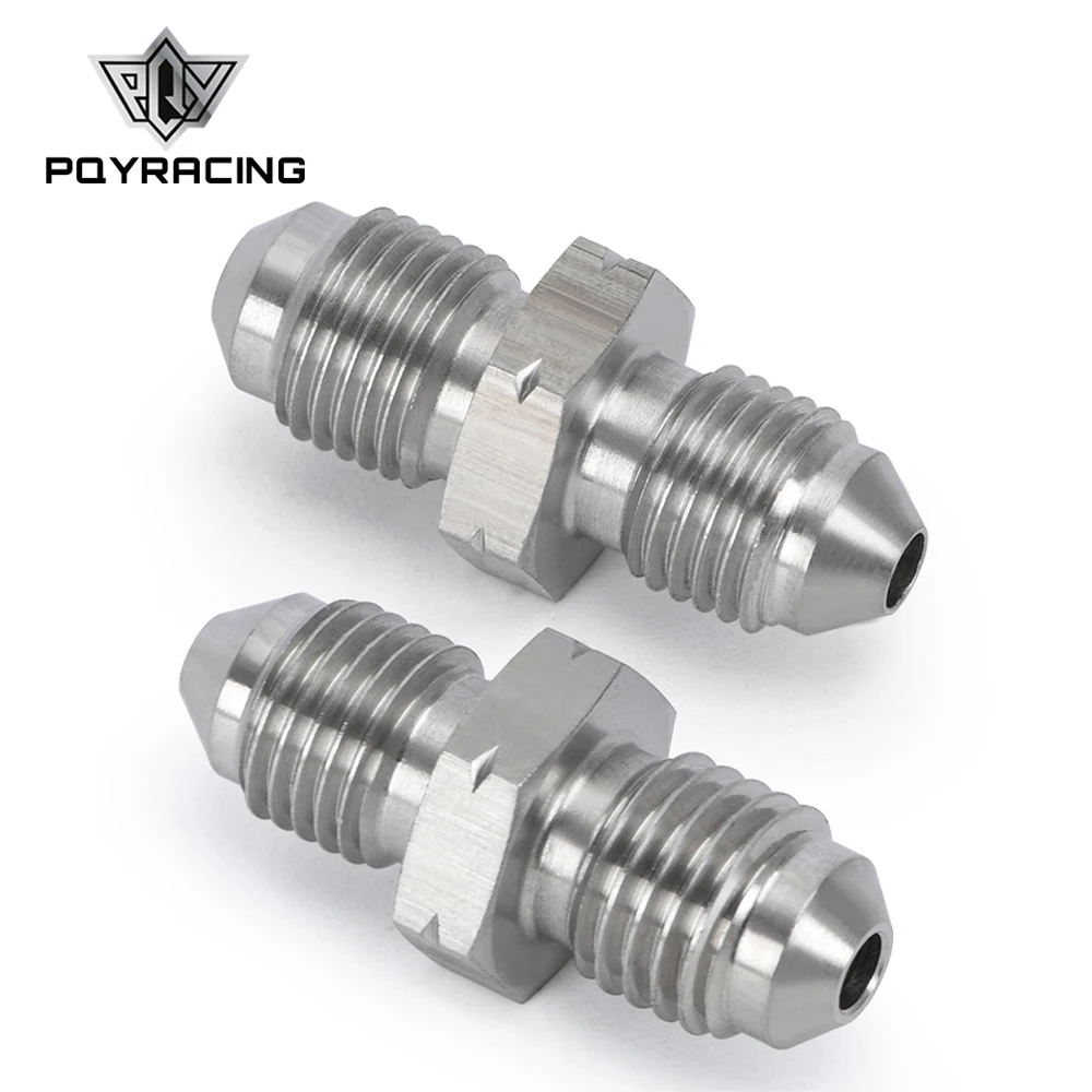 PQY - AN3 Male 3/8x24 UNF to M10x1.25 / M10x1.5 / M10x1.0 Male Bubble Flare Stainless Steel Brake Fittings Adapter