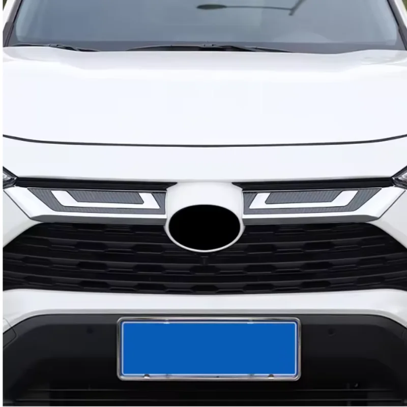 Fit For Toyota RAV4 XA50 2019 -2023 RAV 4 Hybrid Car Racing Grills Front Grille Trim Strips Cover Accessories