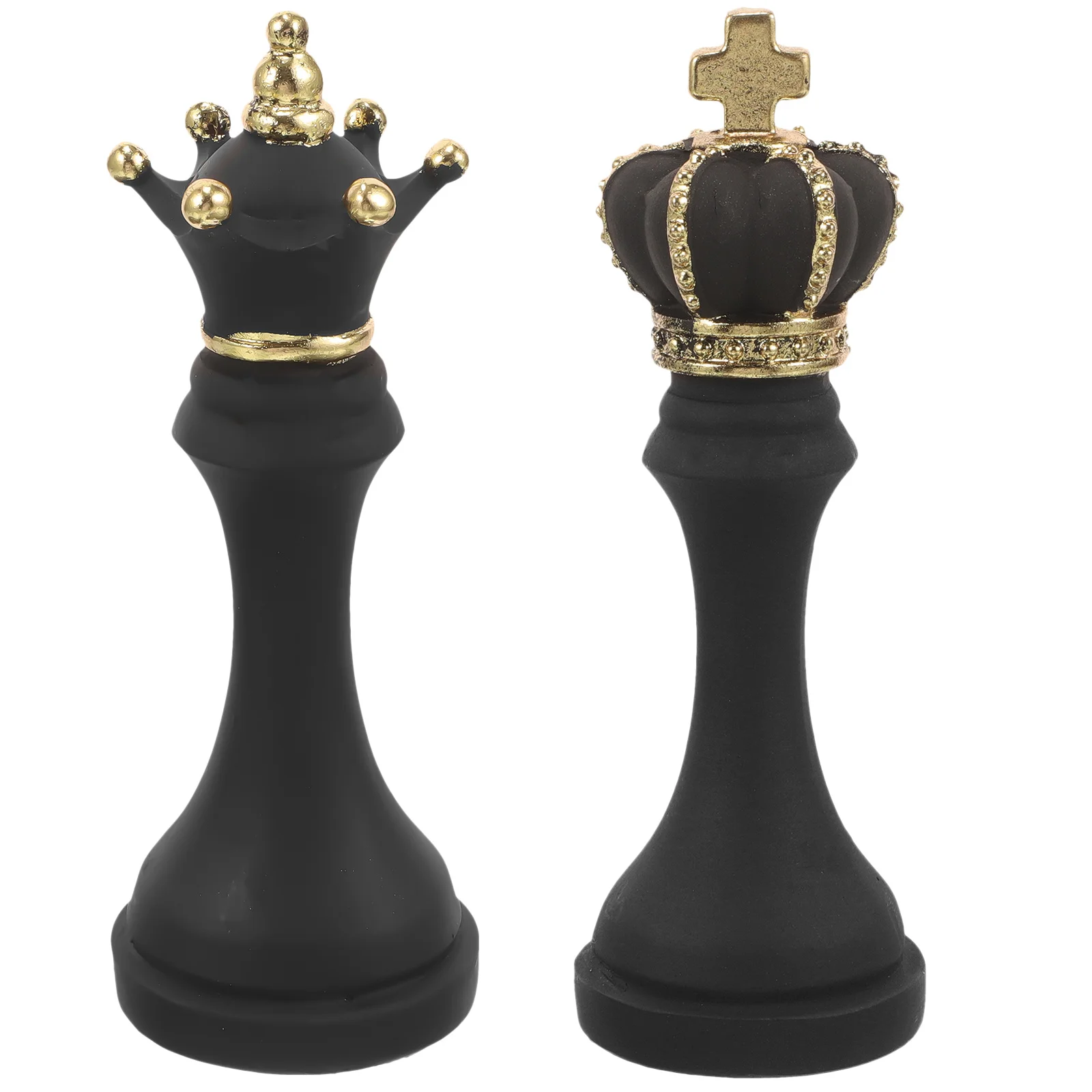 

2Pcs Chess King Queen Resin Sculpture Set Decorative Modern Chess Pieces Desk and Bookshelf Decor King and Queen Statues