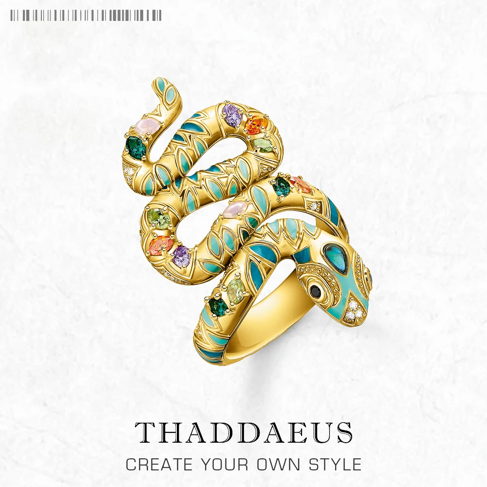 

Bright Golden Snake Pave Ring,Europe Style Bohemia Fine Jewerly For Women,New Gift In 925 Sterling Silver