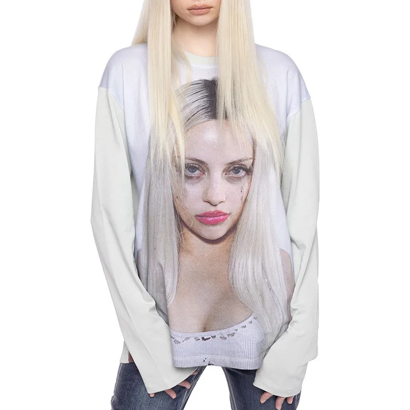 Cross-Border Neuer Retro-Straßentrend Personalisierter Dunkler Druck Rundhals-Sweatshirt Langarm-T-Shirt Pullover-Jacke – Detail 6