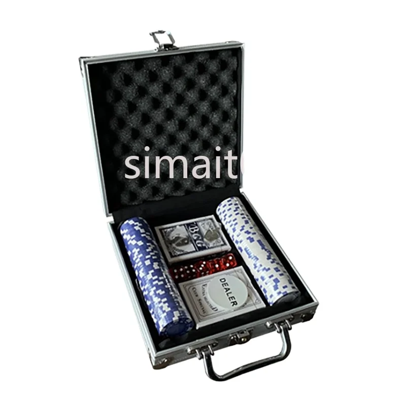 مجموعة شرائح البوكر - تكساس هولدم وبلاك جاك مع حقيبة حمل وبطاقات ونرد وأزرار #6
