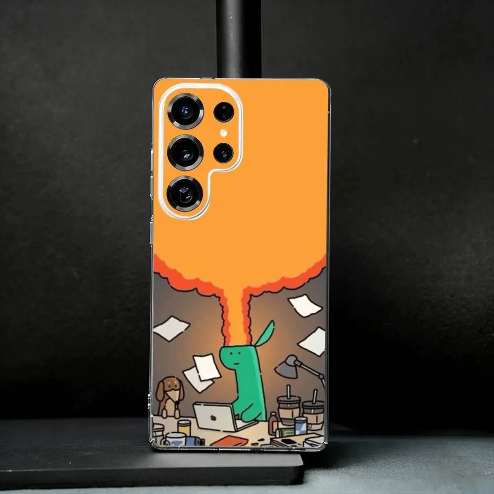 

JOGUMAN Studio Dinosaur Cut Phone Case For Samsung S25,S24,S21,S22,S23,S30,Ultra,S20,Plus,Fe,Note,10,9,5G Transparent Cover