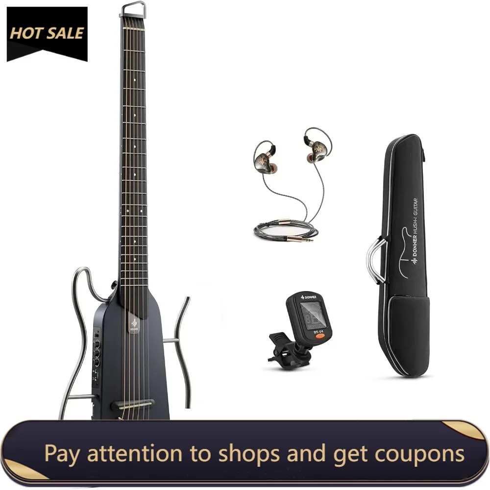 Guitar For Travel - Portable Ultra-Light and Quiet Performance Headless Acoustic-Electric Guitar, Maple Body Frames Freight free