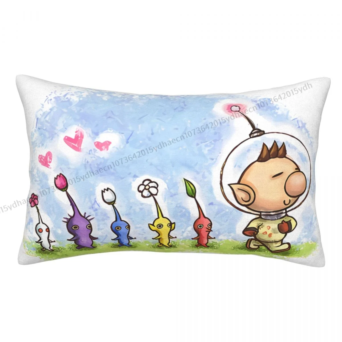 Olimar Team Hug Pillowcase Pikmin Game Backpack Cojines Garden Printed Car Pillow Covers Decorative