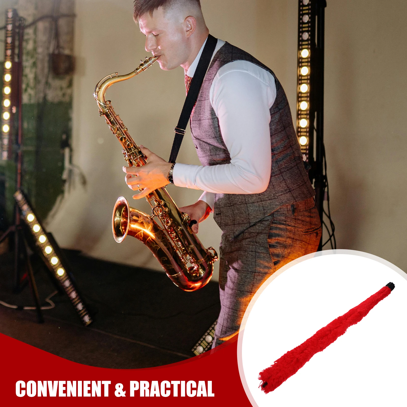 

Fiber Saxophone Rod Stick Fiber Saxophone Cleaning Rod Durable Easy Fit Tenor Maintenance Tool Scratch Free Red