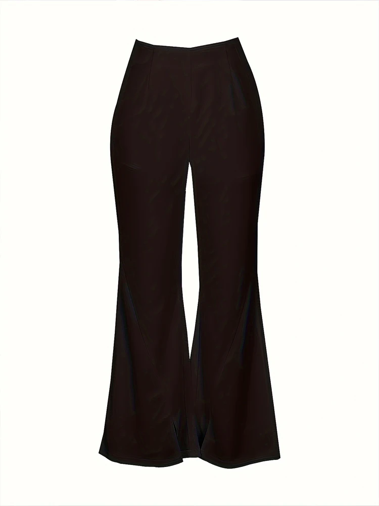 2024 Spring/Summer New Women's Plus Size Flip Flops Flared Pants Waisted Slit Pants 80's Party Yoga Pants