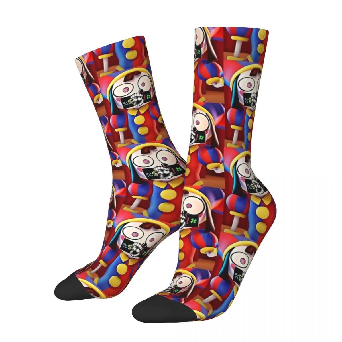 Autumn Winter Crazy Design Unisex The Amazing Digital Circus Cartoons Socks Anime Game Breathable Basketball Socks