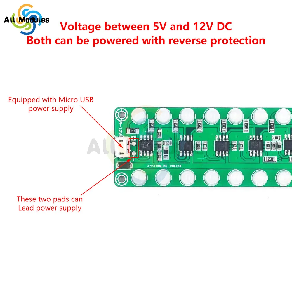 DC 5V-12V DIY Kit Audio Spectrum Indicator RGB LED Flashing LED Flashing Display Module DIY Hand Soldering