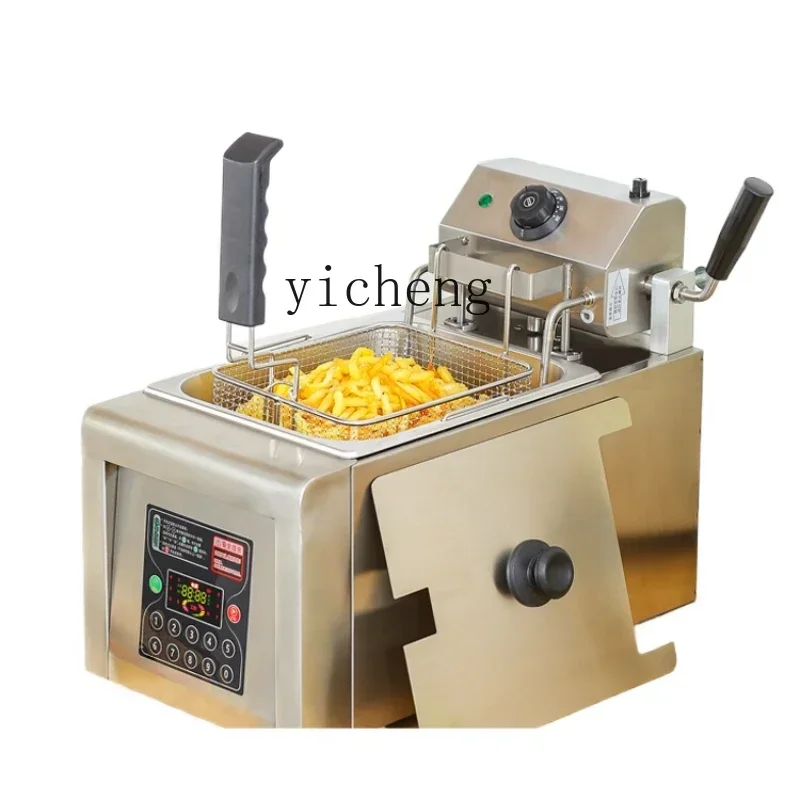 ZC Automatic Lifting Electric Fryer Commercial Intelligence Deep Frying Pan 8L Single Cylinder