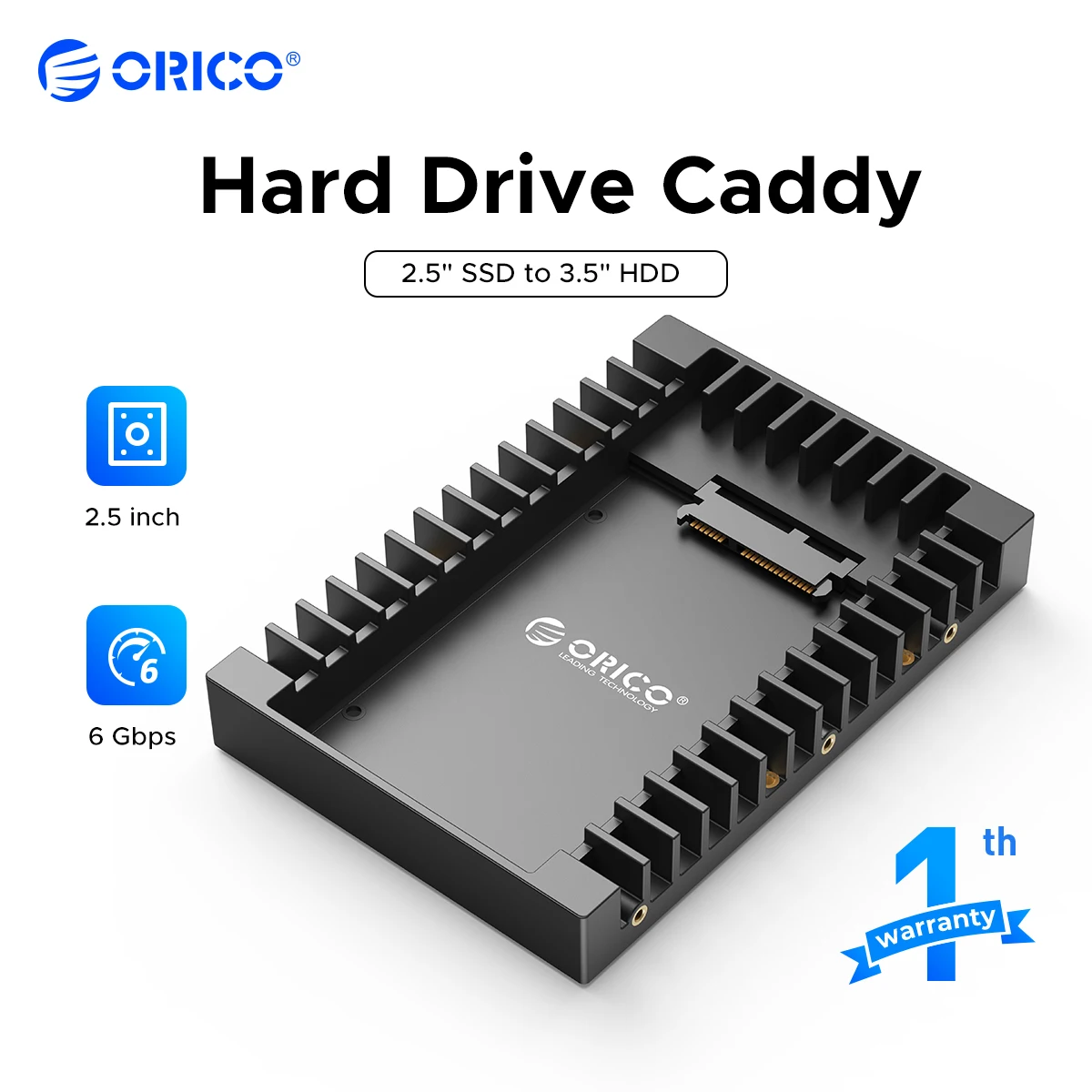 ORICO Hard Drive Caddy 2.5 to 3.5 Support SATA 3.0 To USB 3.0 6Gbps Support 7 / 9.5 /12.5mm 2.5 inch SATA HDDs and SSDs (1125SS)