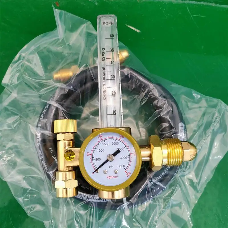 All Copper American Estilo Argon Pressure Reducer com Tubo de Pele Cga580 Argon Arc Welding Machine Pressure Reducer Hx191c