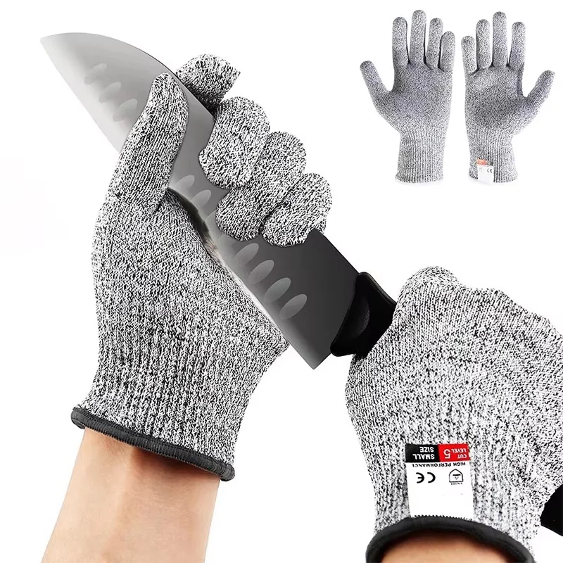 Level 5 HPPE Anti-Cut Gloves Security Gardening Anti-Cut Knitted Gloves Anti-Thorn Wear-Resistant Glass Building Cutting Gloves
