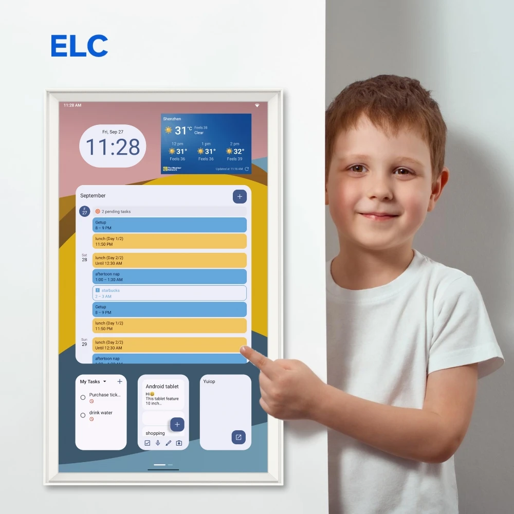 Smart Wall Mounted RK3588S2 Calendar Digital Signagedigital Calendar Touch Screen Family Calendar Screen Advertising Display