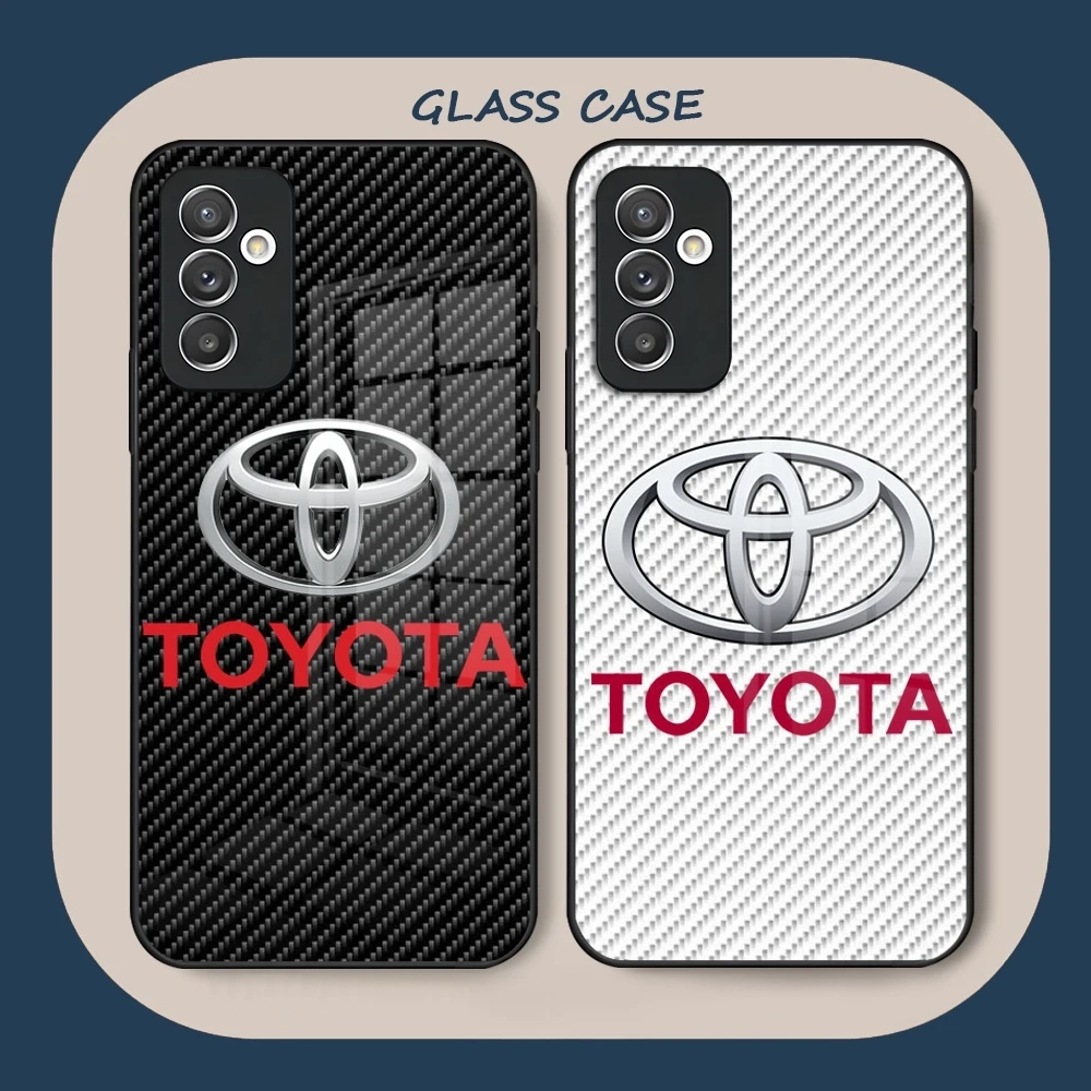 T-ToyotaEs Cool Cars Phone Case Glass for Samsung S23 S24 S22 S21 S20 A14 A54 A53 A34 A52 A51 A22 A32 FE Ultra Pro Plus Coque