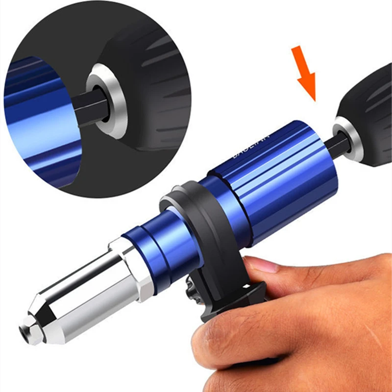 Multifunction Nail Gun Auto Rivet Electric Rivet Nut Gun Riveting Tool Cordless Riveting Drill Adaptor Insert Nut Tool