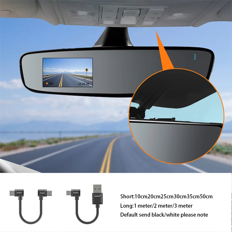 مايكرو Mini Type-C مزدوج الكوع شحن كابل ، تمديد قصير ، 90 درجة الزاوية اليمنى ، ومناسبة ل 5 فولت ، 1A ، 2A ، 2.4A ، مسجل سيارة