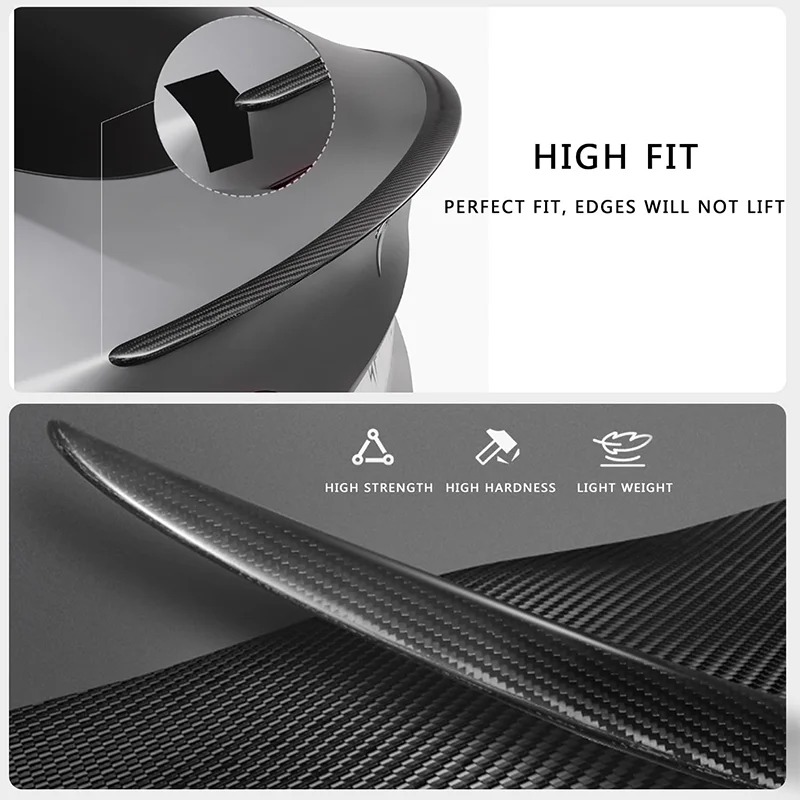 Real Carbon Fiber Spoiler For Tesla Model 3 Highland 2024 Trunk Decoration Spoiler Wing Modified Accessories