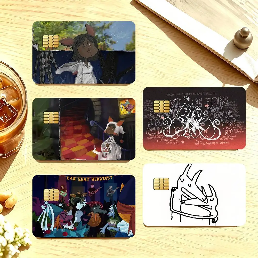 Band C-Car Seat Headrest Credit Card Stickers For Bank Card Bus Metro Cards Waterproof Anti-Scratch Gift 4PCS