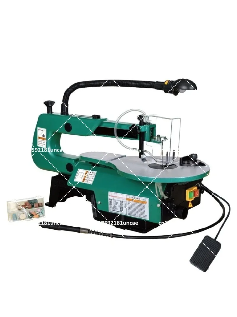 16-Inch Curved Table Saw with Foot Pedal, Metal and Wood Cutting, Home Use Band Saw for Carving and Detailing