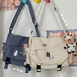 2024 Retro Fashion Women Shoulder Bags Waterproof Nylon Large Capacity Youth And Girls Crossbody Bag Student Backpack