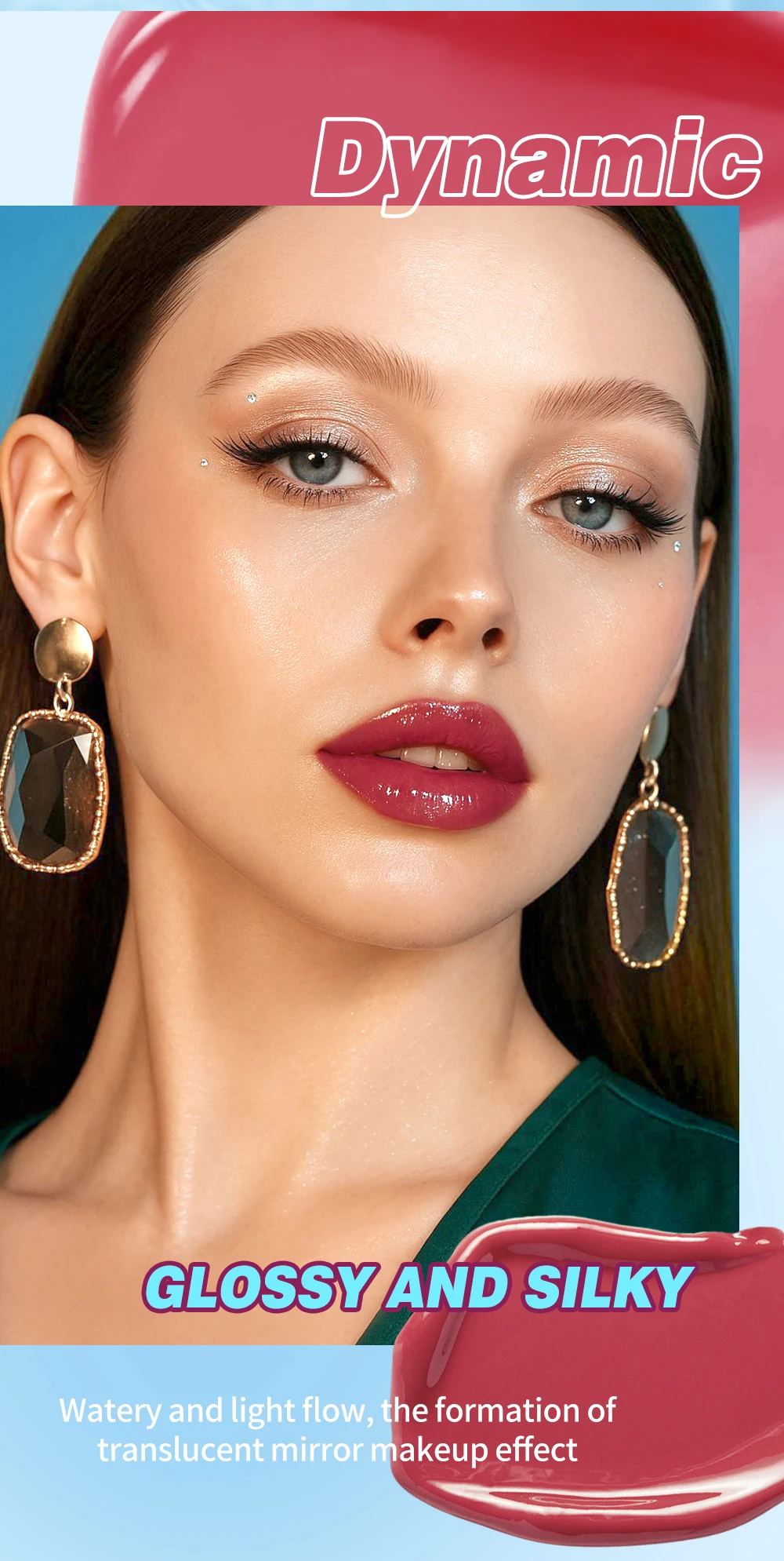 QIBEST Kristall-Lipgloss Spiegel-Wasser-Effekt Lip Glaze Langanhaltender Feuchtigkeitsspendender Lippenbalsam Aufpolsternder Gloss-Öl Hydratisierendes Make-up Lip Tint – Detail 4