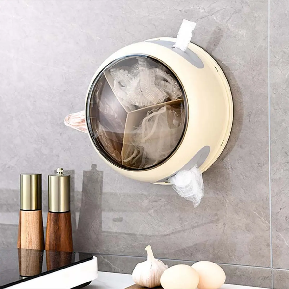 2026 Trend Wall Mounted Swivel Storage Box Multifunctional Kitchen Home Storage Disposable Crisper Bag Storage