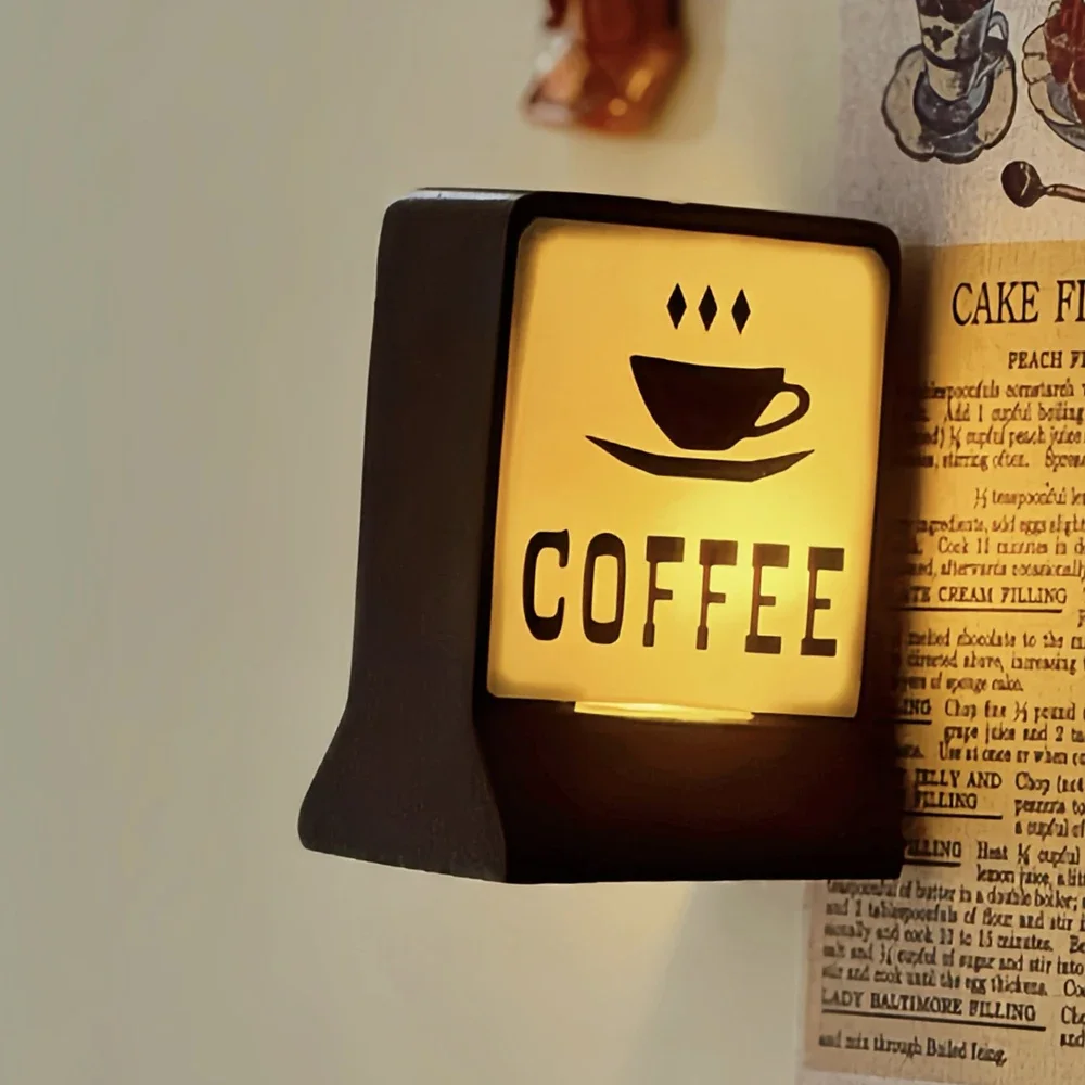 冷蔵庫用マグネットステッカー,ミニモデル,コーヒーショップ,コンビニエンスストア,ライトサイン,装飾品,バー,ライトボックス