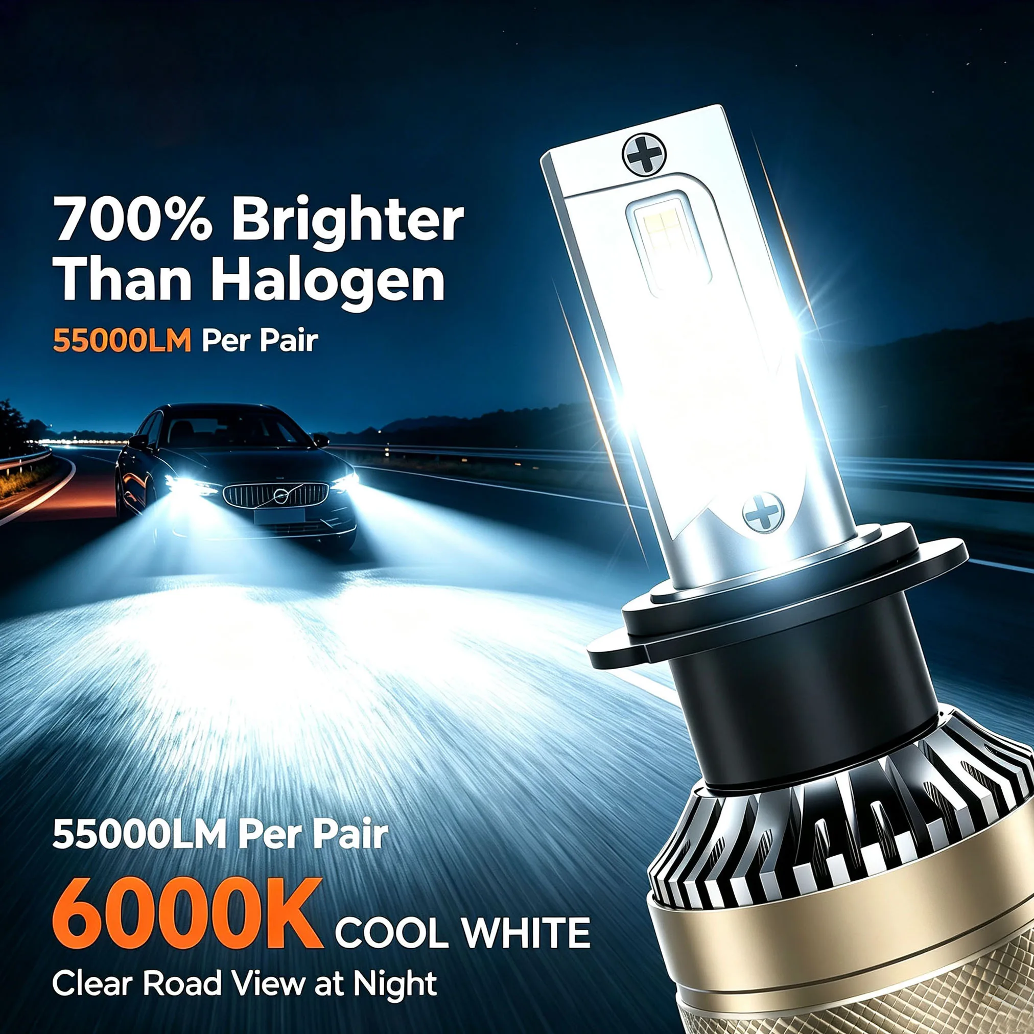 Heyword High Power CSP H4 H7 LED 390W 129000LM H1 H8 H9 H11 Car LED Light Bulbs 9005 HB3 9006 HB4 9012 HIR2 Auto Fog Lamp 6000K image 2