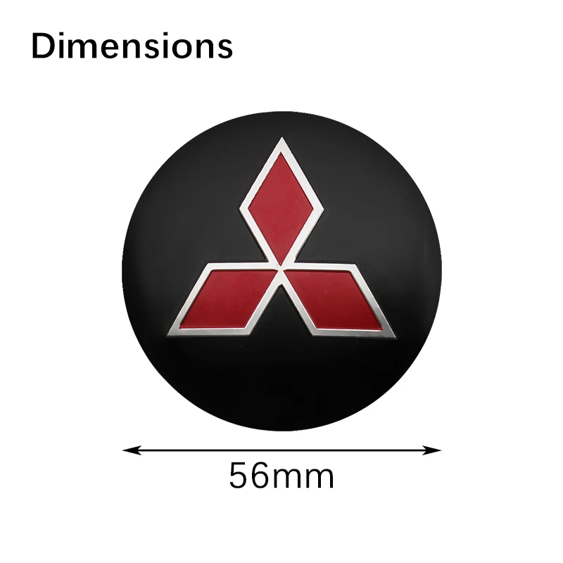 4 Uds 56mm 60mm tapacubos centrales de rueda de coche emblema pegatina Auto Logo calcomanías para Mitsubishi RalliArt ASX Pajero Montero Lancer