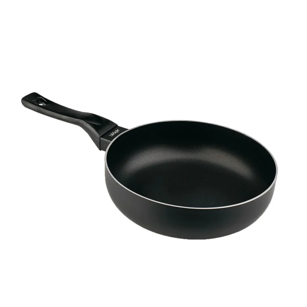 Lifestyle Sartén Antiadherente de Aluminio Luxe  Apta para Inducción y Todo Tipo de Cocinas  Mango con Tacto Silicona  Libre de PFOA  Resistente y Duradera, "Nunca se afloja"