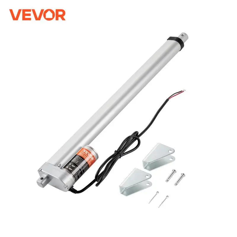 Actuador lineal VEVOR 12V 400mm de alta carga 330lbs/1500N Actuador lineal 0,19 "/s Actuador de movimiento lineal con soporte de montaje