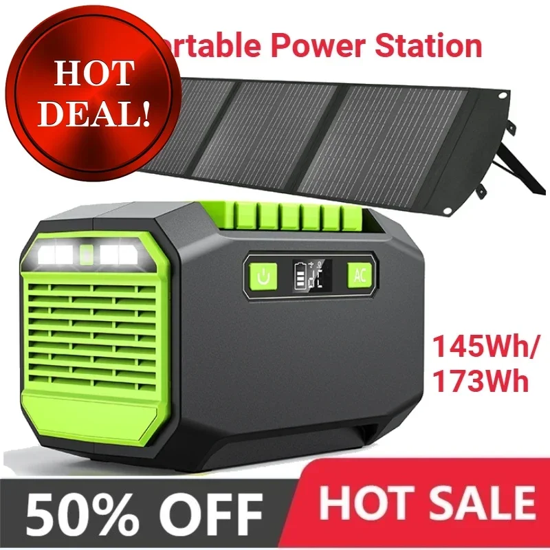 145Wh/175Wh Portable Power Station 220V/110V 39000mAh For Camping Power LED Solar Generator Outdoor Emergency Mobile Power Bank