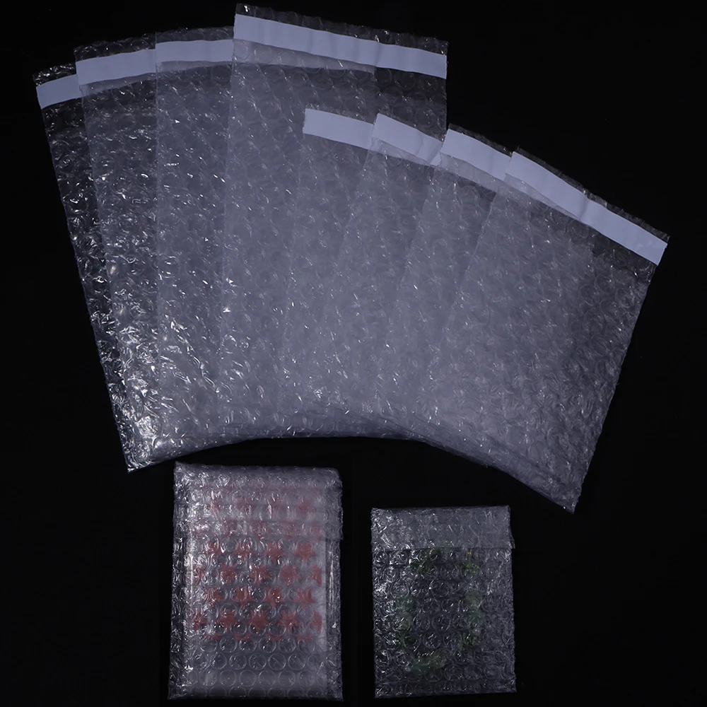 10-50pcs Self Adhesive Bubble Pouches Clear Double Sided Bubble Wrap Bags Shockproof Packaging Mailing Bags for Protect Items