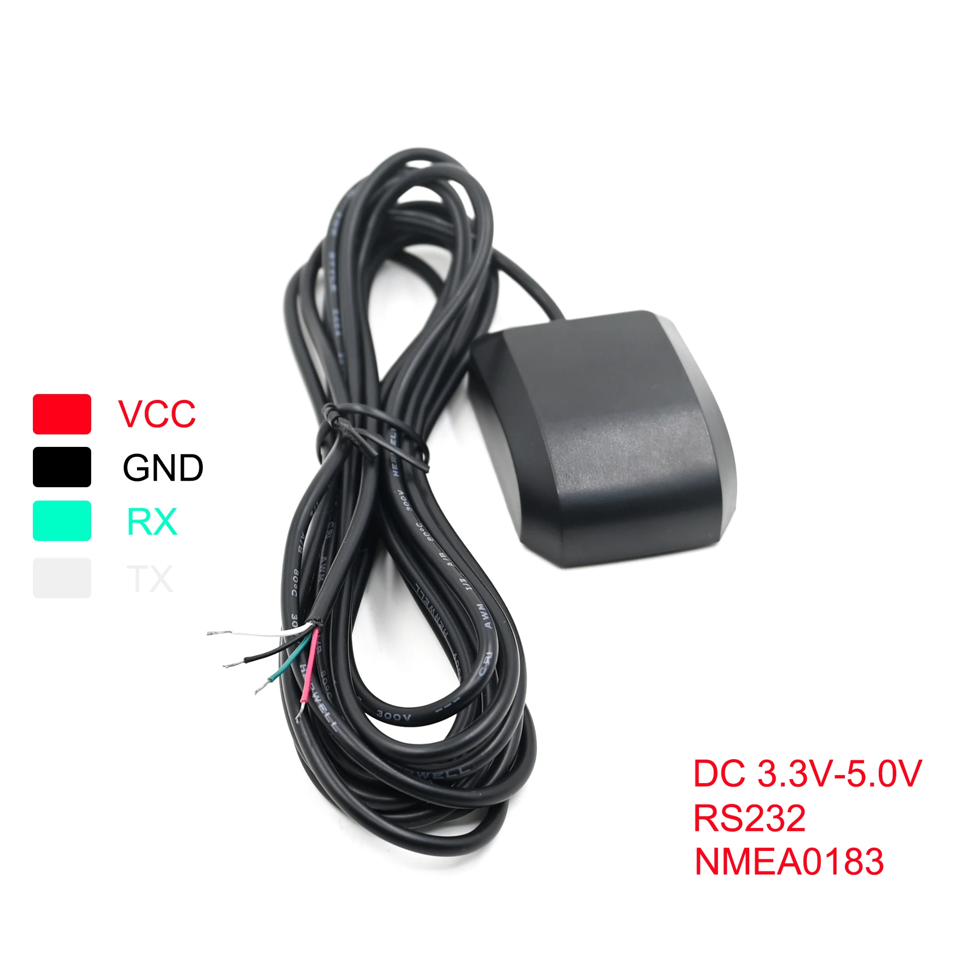 3.3-5V Serial RS232 GPS Antenna Receiver NMEA 0183 RS-232 DB9 for Marine Bus GPS WAAS QZSS,9600bps,NMEA0183 Protocol,1-10Hz