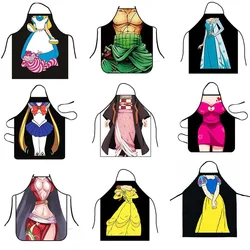 Cartoon Princess Sexy Girl Apron Kitchen Cooking Baking Anti-fouling Apron Dining Apron Home Cleaning Tools