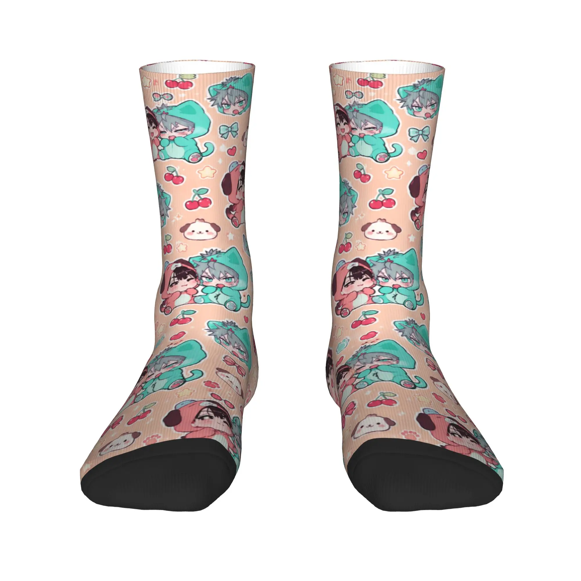 Alien Stage Chibi Socks  Pattern Stockings Anti-Slip Women Men Socks Medium Soft Spring Casual Outdoor Socks